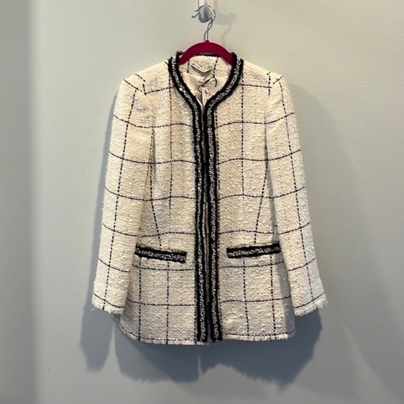Alice + Olivia White and Black Checkered Jacket - Picture 3 of 5